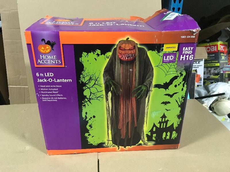 lot 123 image: Home Accents Holiday 72 in. Animated Jack-O-Lantern with LED Eyes