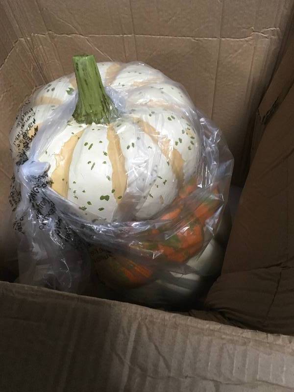 lot 127 image: Home Accents Holiday 25 in. Stacked Heirloom Pumpkin Topiary