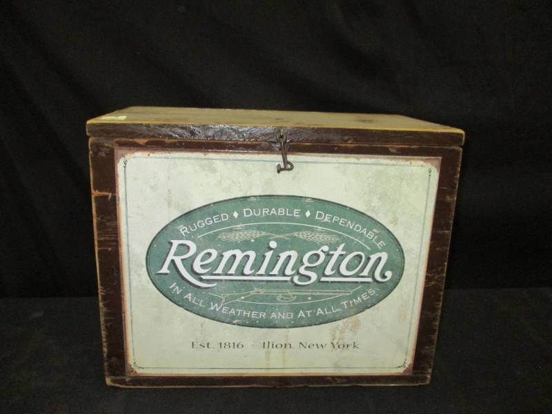 Wood Box with Remington on it
