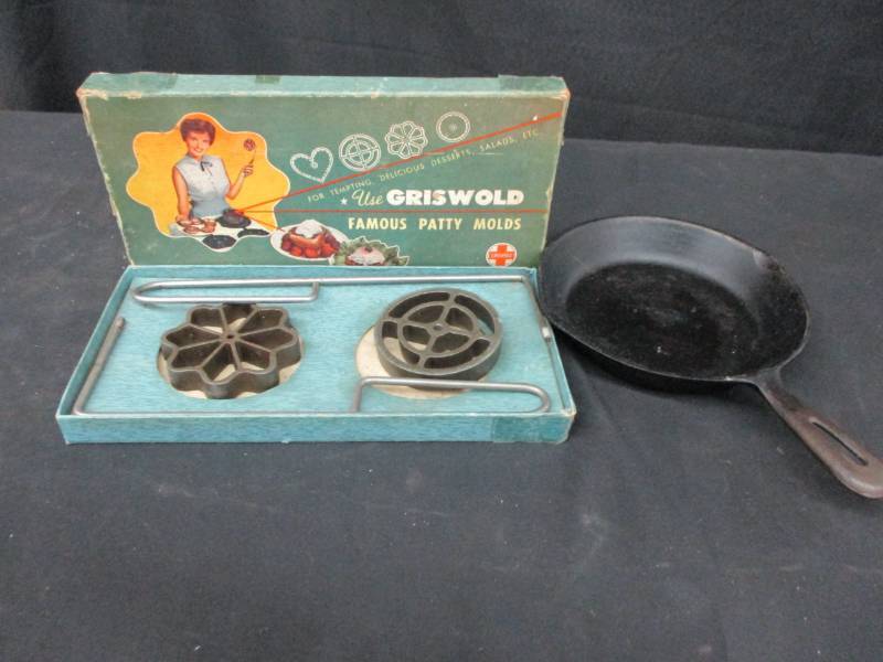 Cast Iron Griswold Molds and 6 12 Skillet