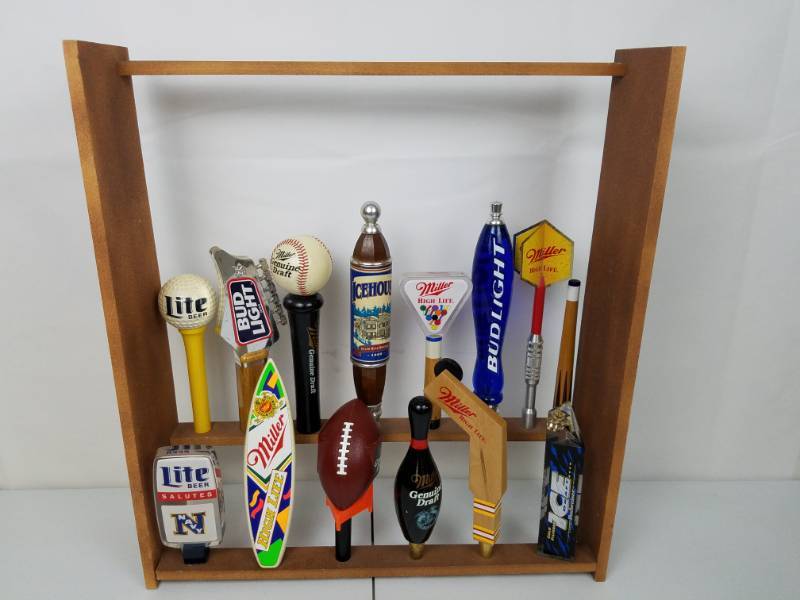 14 Beer Tap Handles and Display stand