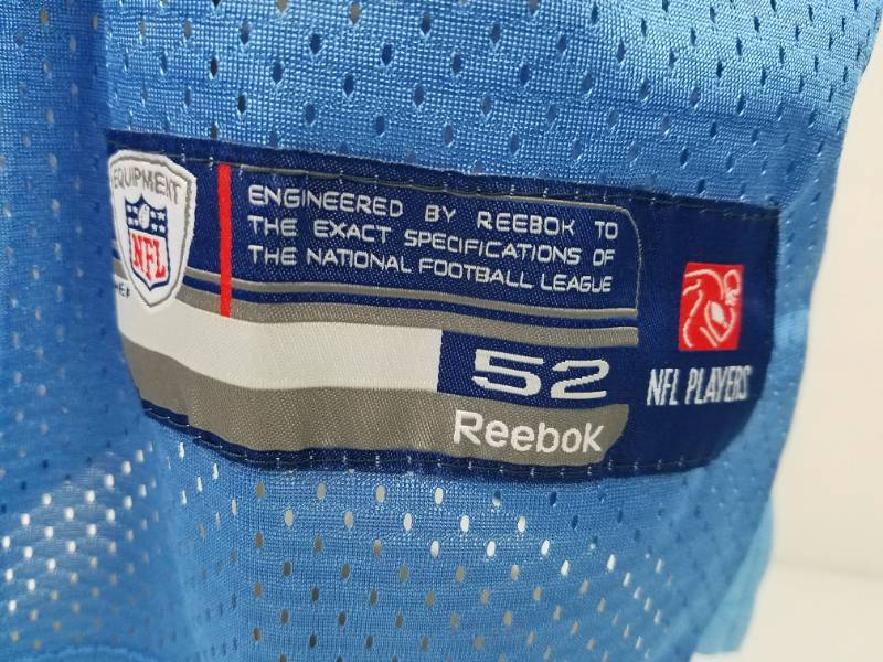 On field NFL Reebox Blue #1 Cam Newton Football Jersey size 54