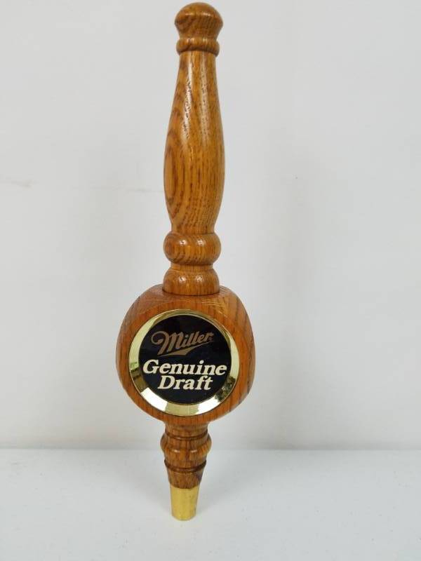 Miller Genuine Draft wood Tap Handle 12 high