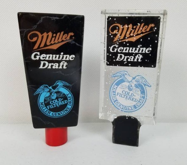 Lot of two Miller Genuine Draft Cold Filtered Beer Tap Handle