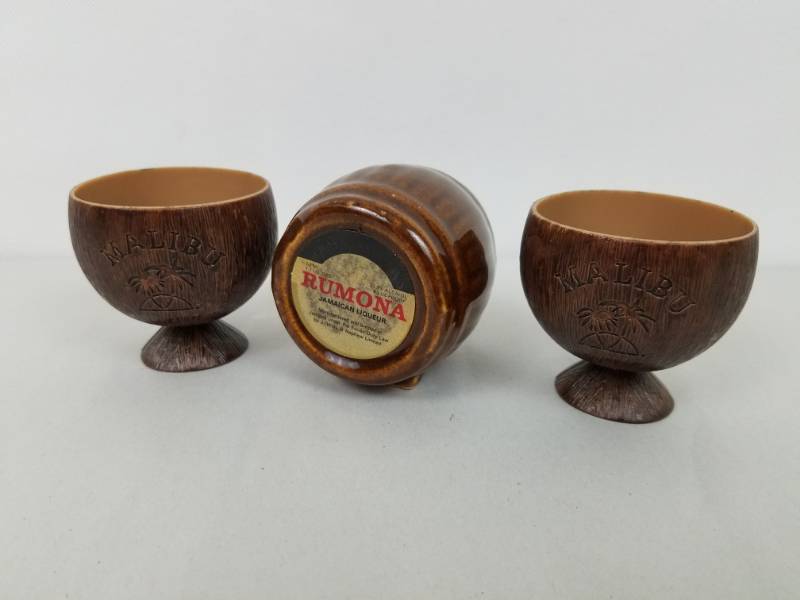 Malibu Shot Glasses and Rumona Rum Barrel