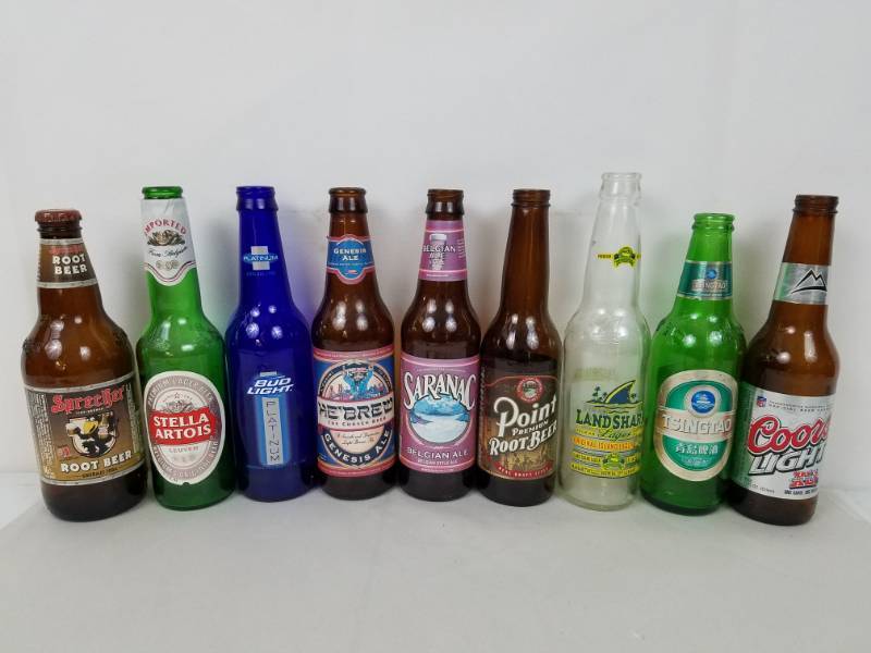 Lot of 9 Vintage beer bottles HeBrew The Chose Beer Genesis Ale
