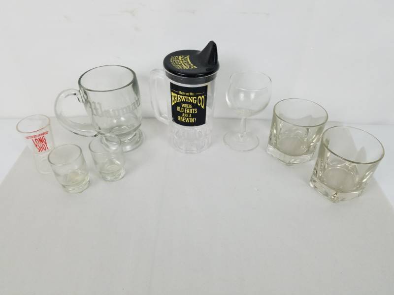 Mix lot of Drinking glasses and mugs