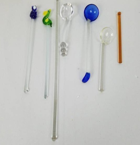 Lot of 7 glass stir sticks