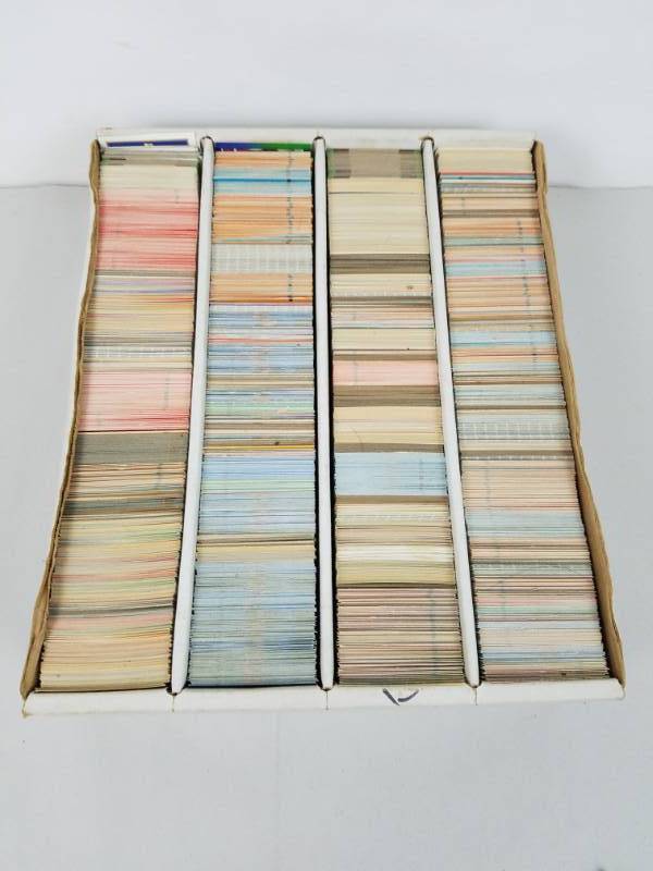 Four huge rows of baseball cards 1980s - 1990s
