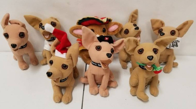 Plush Taco Bell Dogs lot of 8