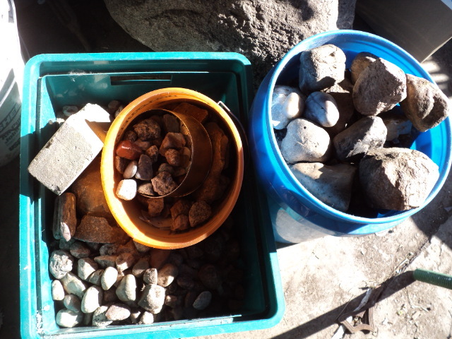 lot 6 image: 2 containers of various sizes rocks...