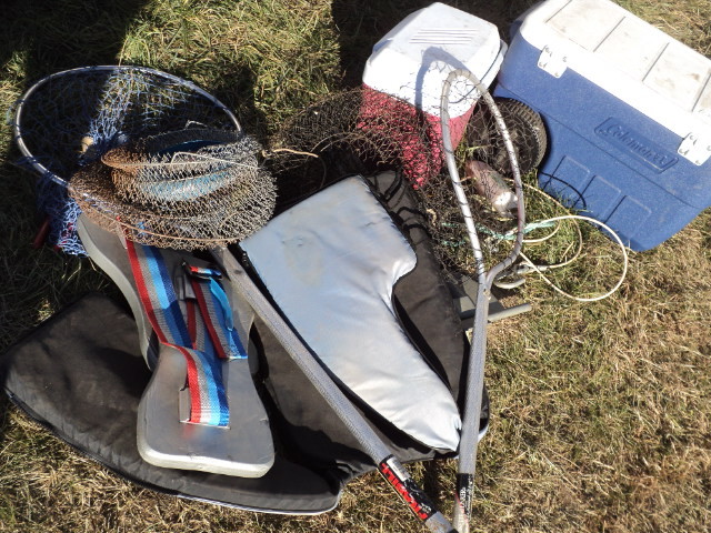 lot 41 image: fishing supplies and coolers...