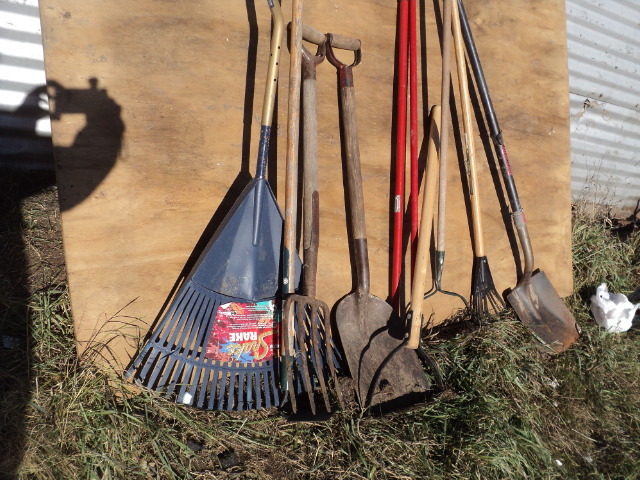 lot 43 image: tools and 4x8 sheet of plywood...