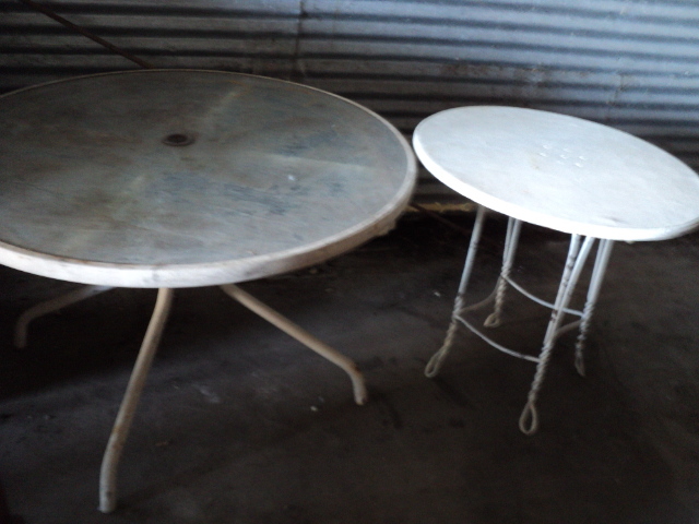 lot 66 image: 2 patio tables...