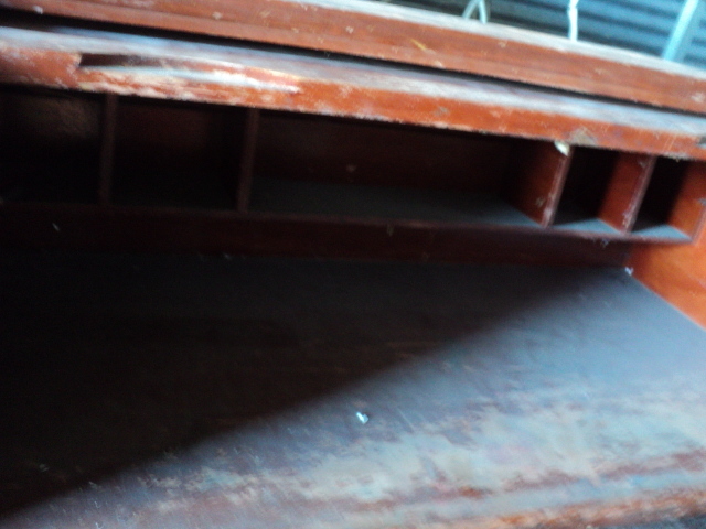 lot 70 image: wood roll top desk top 30x10 high...