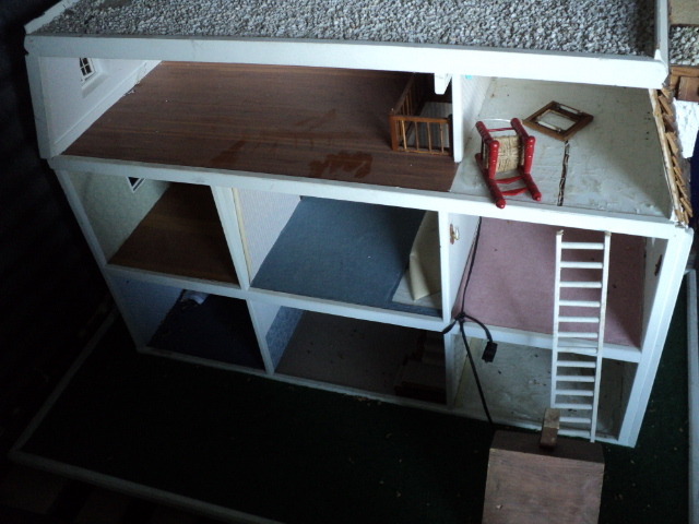 lot 79 image: 2 large doll houses and metal high ...