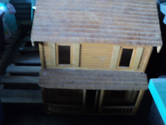 lot 80 image: large doll house, vintage metal bab...