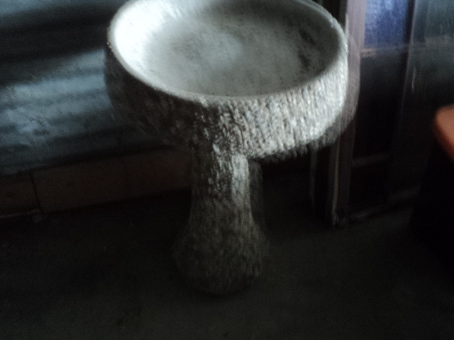 lot 92 image: cement bird bath - 2 pieces...