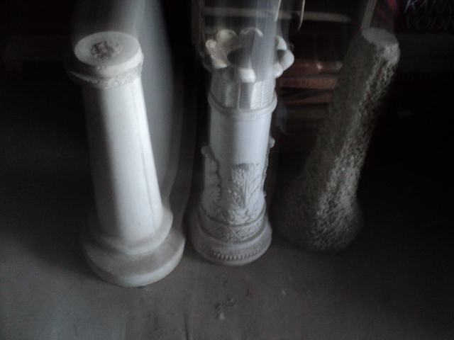 lot 93 image: 3 bird baths bases - 2 cement and 1...
