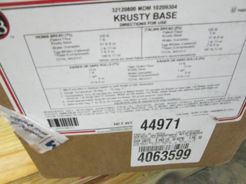 lot 123 image: 50 lb Krusty Bread Base open box Re...