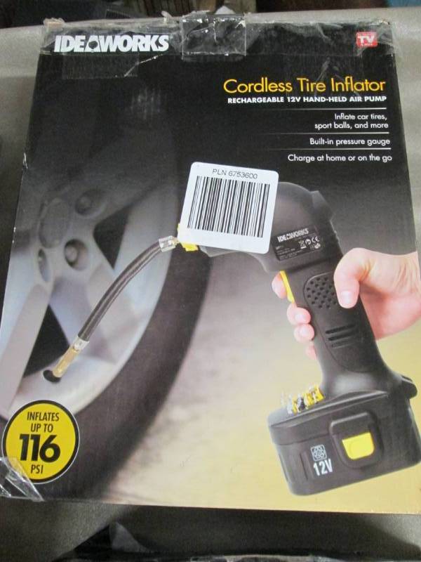 lot 210 image: Cordless Tire Inflator open box, un...