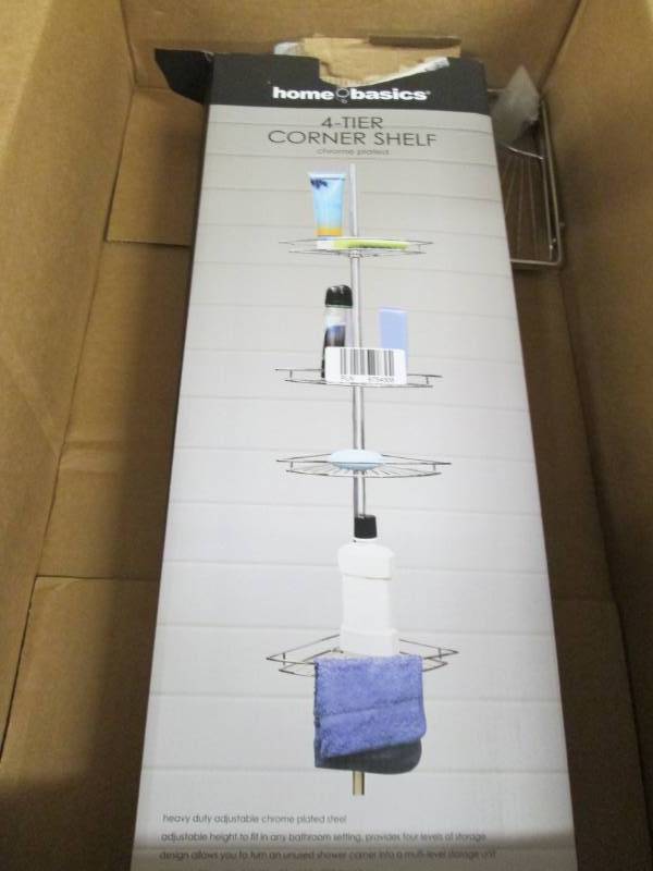 lot 232 image: 4 Tier Corner Shelf open box Retail...