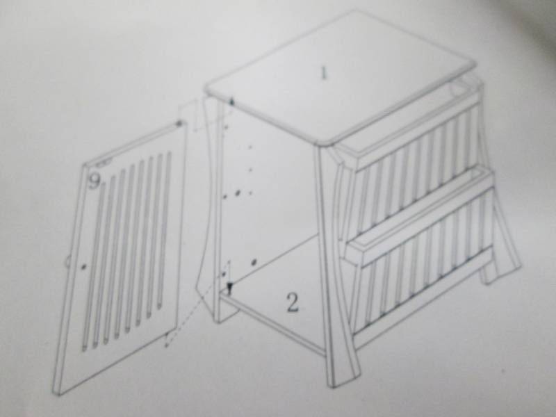 lot 255 image: Black Slat Side Storage Table open ...