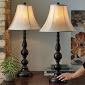 lot 160 image: Set of 2 Touch Table Lamps open box...