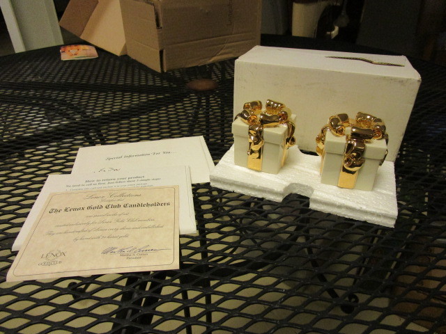 LENOX GOLD CLUB CANDLE HOLDERS