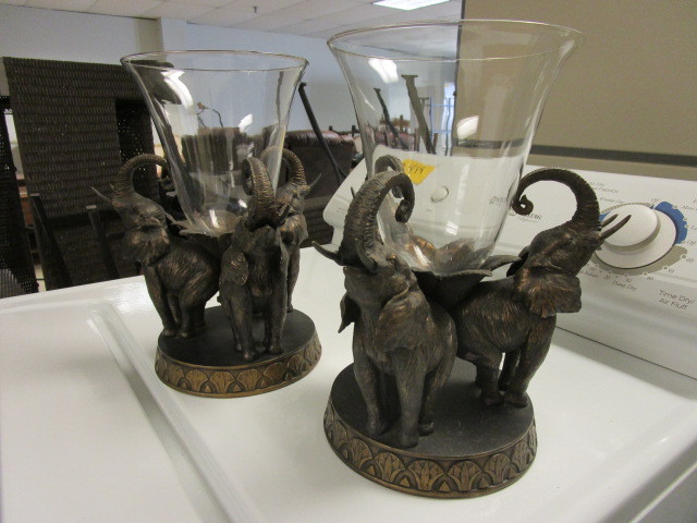 LENOX GOOD FORTUNE ELEPHANT VASES