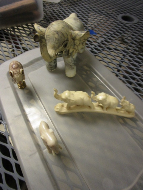 ELEPHANT CARVINGS AND FIGURINE