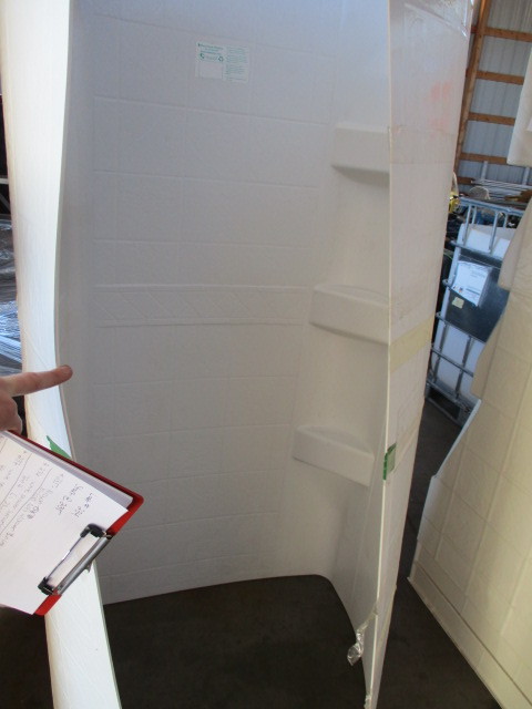 lot 253 image: 1 Piece White Shower Surround
