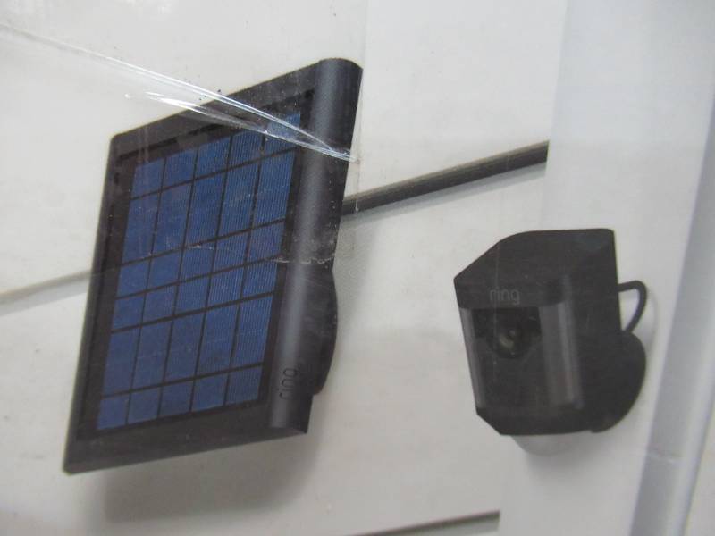 lot 47 image: Ring Spotlight Cam Solar Panel, Black Model 8ASPS7-BEN0