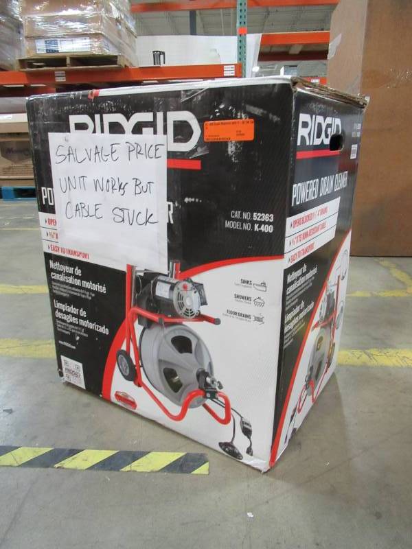 lot 79 image: Ridgid K-400 Drum Machine with C-32 IW Cable 75 - CABLE STUCK