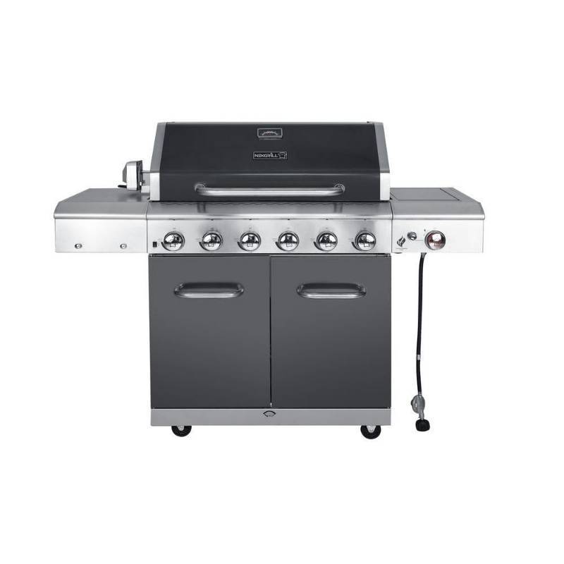 lot 10 image: Nexgrill Deluxe 6-Burner Propane Gas Grill in Slate with Ceramic Searing Side Burner