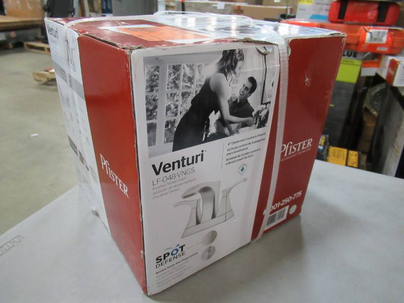 lot 124 image: Pfister Venturi 4 in. Centerset 2-Handle Bathroom Faucet in Spot Defense Brushed Nickel