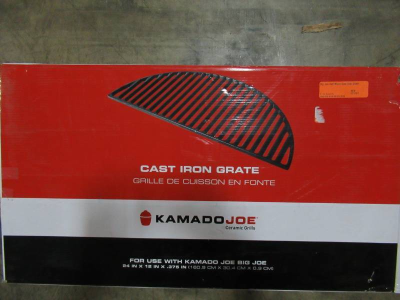 lot 130 image: Kamado Joe Big Joe Half Moon Cast Iron Grate 24 X 12 (for use with Kamado Joe Big Joe Grill)