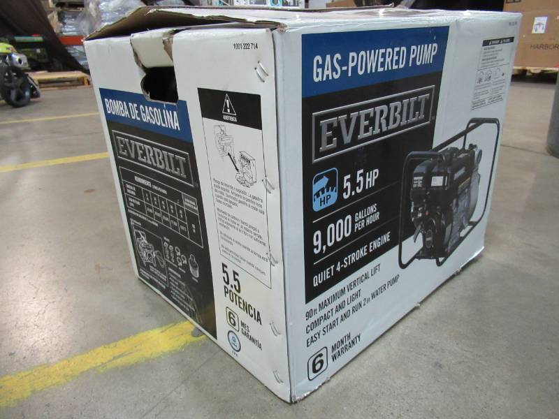 lot 6 image: Like New - Everbilt 5.5 HP Gas-Powered Utility Pump, Model WG20.