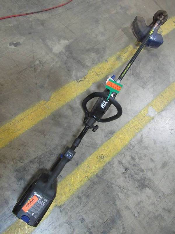 lot 115 image: USED - Kobalt 80-volt 16-in Straight Brushless Attachment Compatible Cordless String Trimmer (Battery and Charger NOT Included) KST 140XB-06