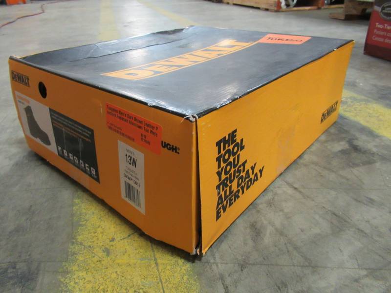 lot 168 image: Dewalt Tungsten Mens Dark Brown Leather Puncture Resistant Aluminum Toe Waterproof 6 in. Work Boot 13W