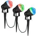 lot 189 image: AppLights LED RGB Spotlight Stake (Set of 3). New in Box