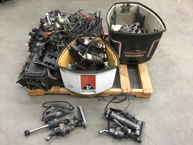 lot 11 image: Pallet Of OMC Engine BlocksParts & Power Trim Units