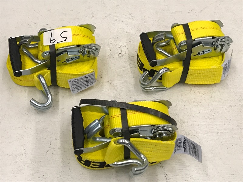 (3) 2 x 27ft Ratchet Straps, 10000...