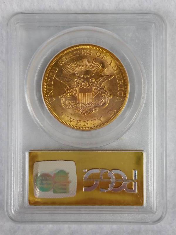 lot 5A image: SS Central America Shipwreck 1857 S $20 Double Eagle Gold Coin (PCGS AU58)