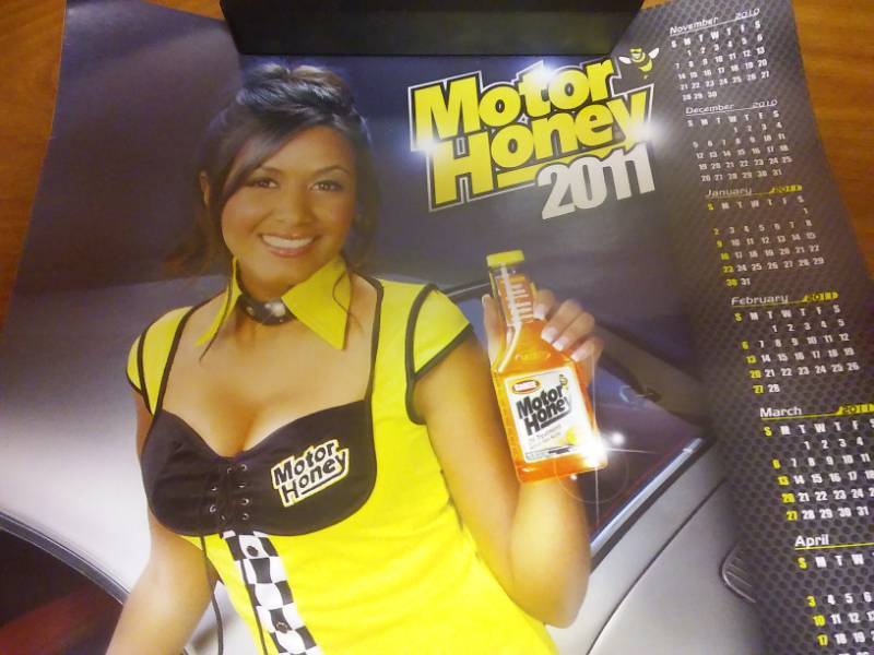 lot 90 image: Motor honey 2011 autographed calendar by Miss Motor Honey