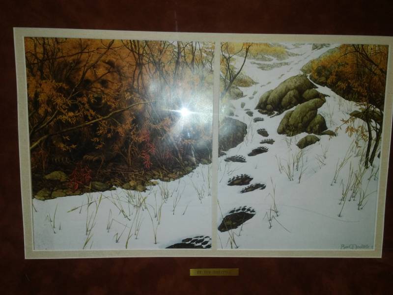 lot 120 image: Bev Doolittle Bear Tracks in the Snow.