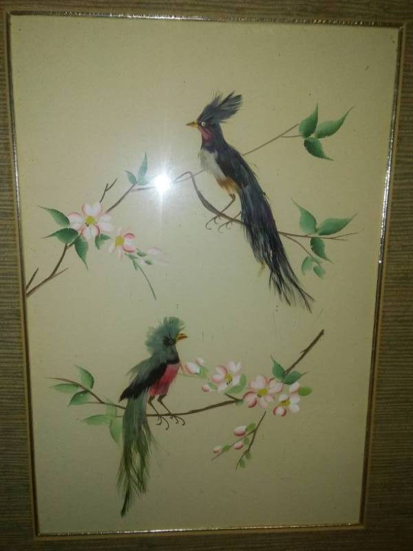 lot 125 image: Bird art - bird feathers, vintage.