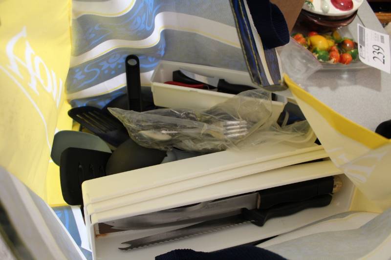 lot 237 image: Flatware - Steak Knives, Steak Fork, Forks, Spoons, Spatulas, And More