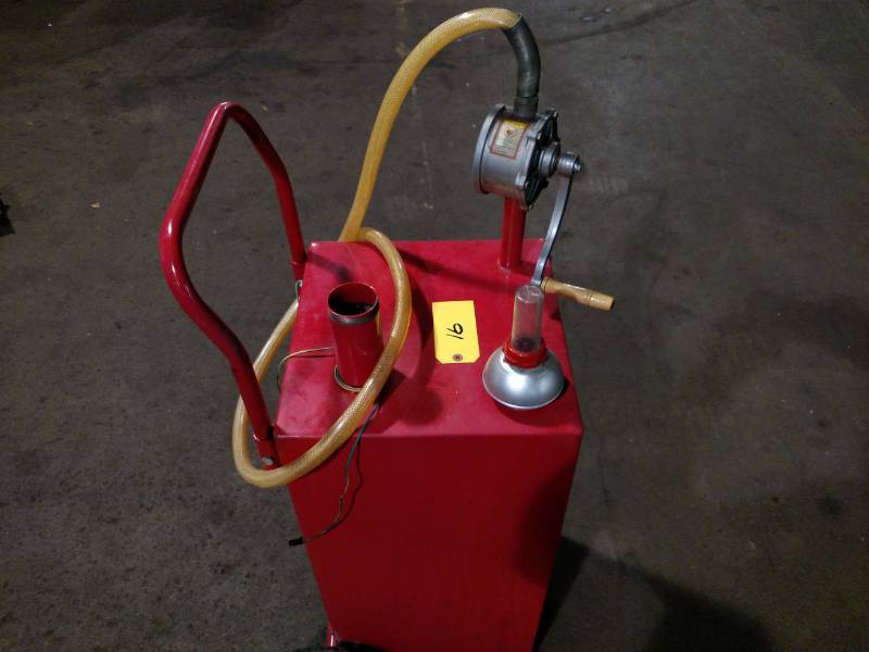 lot 16 image: 35 Gallon Gas Caddy with Hand Pump...