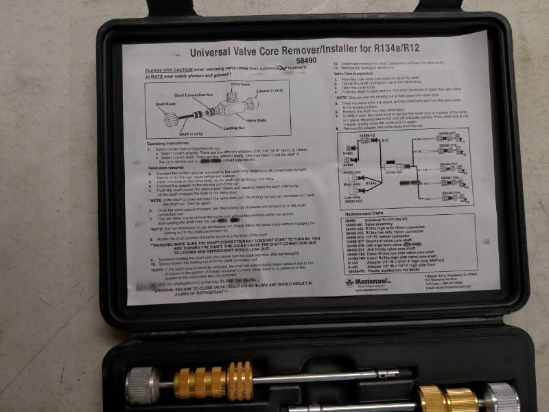 lot 70 image: Master Cool Valve Core Tools...